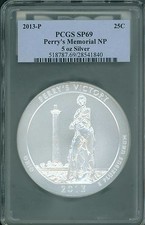 2013-p Perry Victory Memorial Np America Beautiful Atb 5 Oz. Silver Pcgs Sp69