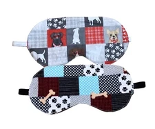 2 Pack Travel Eye Mask Sleep Soft Light Weight Dog Patch Rest Relax Blindfold