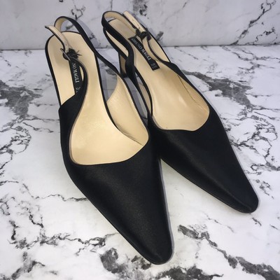 satin slingback heels