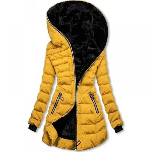 Cappotto donna trapuntato imbottito pelliccia pile foderato cappuccio outwear giacca parka invernale - Foto 7 di 18