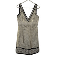 ANNA SUI Dress Womens 6 A line Short Lace Eyelet Overlay babydoll tea fairy