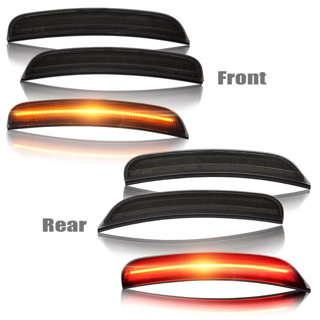 LED Smoke Front+Rear Side Marker Lights Signal Lamps Set For 1517
