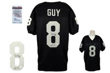 Ray Guy SIGNED Jersey - JSA Witness - Autographed w/ Photo - HOF 14