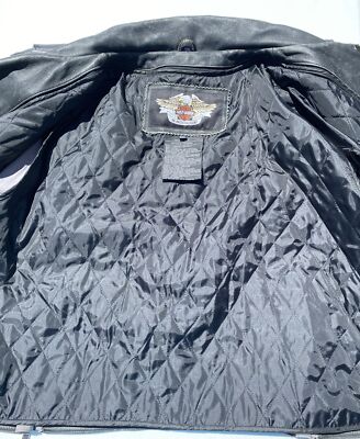 Harley-Davidson Mens ROAD HOG Leather Jacket 5XL 97116-07VM Black