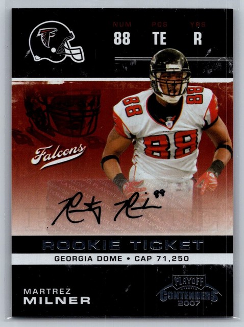 2007 Playoff Contenders Football Martrez Milner Rookie Ticket Auto #195
