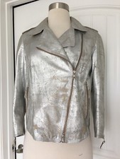 Gimo's Distressed Leather Lightweight Moto Jacket Size It 44 Made In Italy