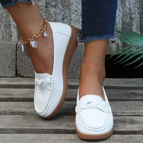 Mocasines cómodos mocasines informales de verano talla grande sin cordones para mujer - Imagen 24 de 29