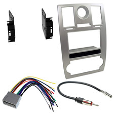 Silver Double DIN Car Stereo Installation Dash Kit for 2005-07 Chrysler 300 New