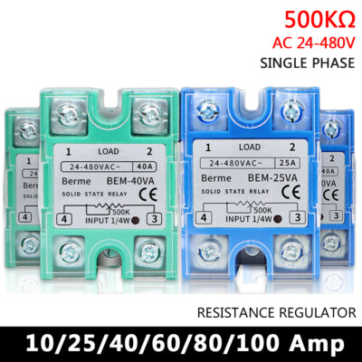 Single-phase 500 Kohm Resistance Regulator Solid State Relays Output AC 24-480V