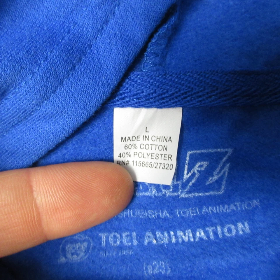 Dragon Ball Z 毛衣男孩大号蓝色纯色动漫图形 Goku 连帽衫运动衫 — 第 4/4 张图片