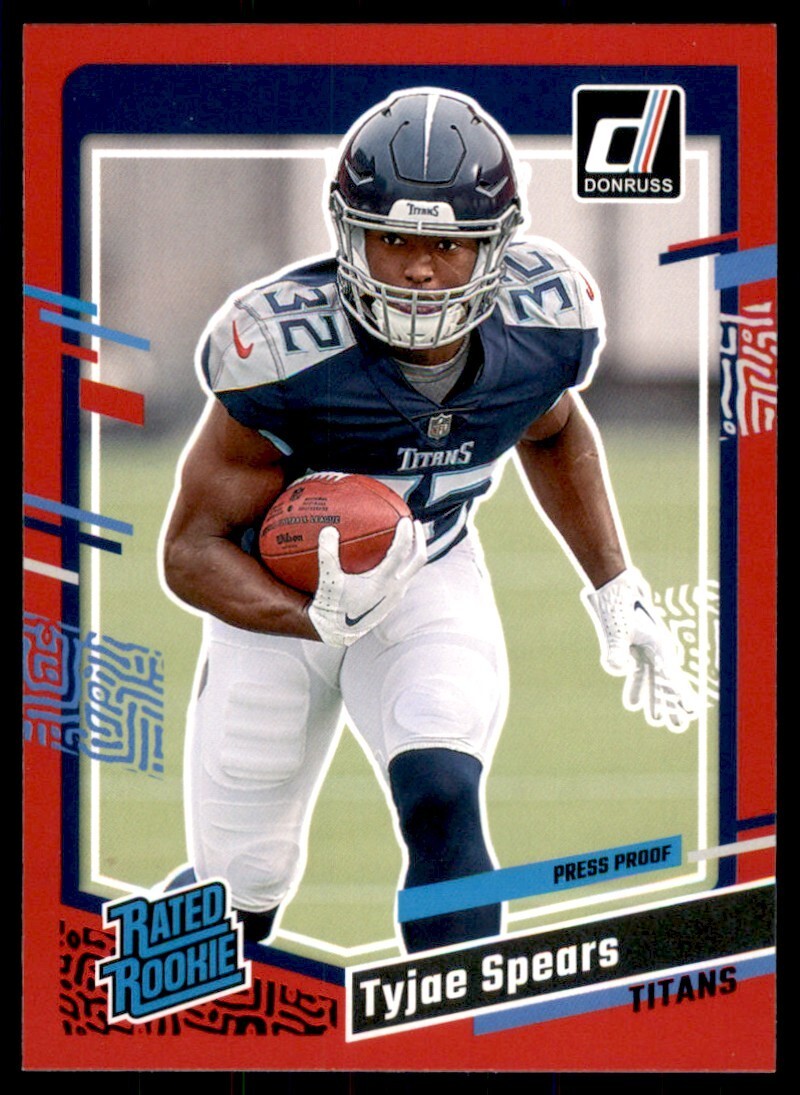 Tyjae Spears 2023 Donruss Red Press Proof Tennessee Titans #396