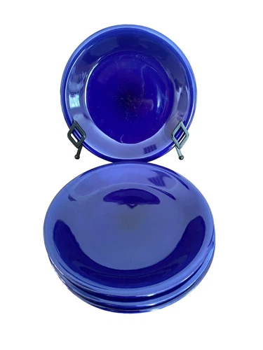 Gibson Stoneware Cobalt 8” Plate Set Of 4 Kitchenware Beautiful Color