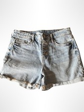 Old Navy Shorts High Rise Secret Slim Pockets Denim Jean Button Fly Cuffed Sz 8
