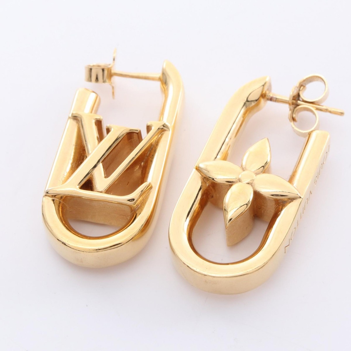 LOUIS VUITTON ☆ピアス☆USED LOUIS VUITTON My LV Chain Pierced earrings Gold Plated Used