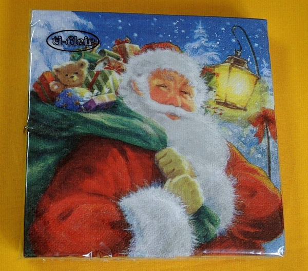 20 Servietten Weihnachtsmann 1 Packung Ovp Motivservietten Weihnachten Letzte Ti-image