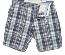 NEW Vintage Polo Ralph Lauren Shorts Plaid Flat Front Lightweight Cotton Madras