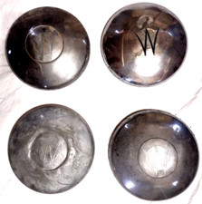 4 Vtg Willys Jeep Silver Chrome 10.5 Poverty Dish Hub Cap 1940 - 1950 Oem 4 Vtg Willys Jeep Silver Chrome 10.5 Poverty Dish Hub Cap 1940 - 1950 Oem