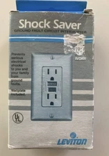Leviton Shock Saver GFCI - IVORY - NIB - Sealed - Ships FastFREE Priority USPS
