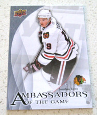 Jonathan Toews 2010-11 Upper Deck #AG-3 AMBASSADORS OF THE GAME cards BLACKHAWKS