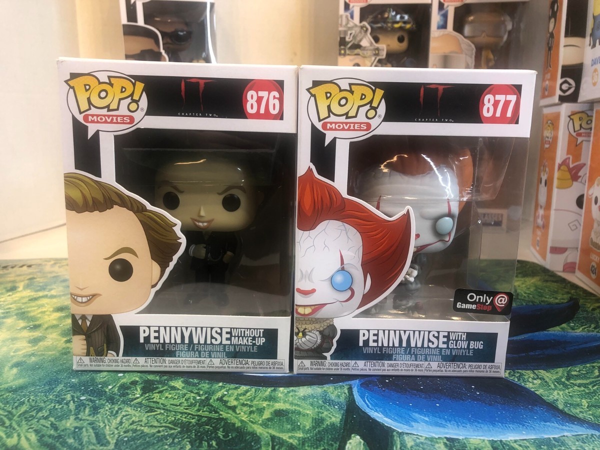 Funko Pop Pennywise Without Make-up #876 & With Glow Bug GameStop