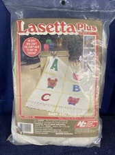 Lasetta Baby ABC PLUS AFGHAN Blanket 20 x 44 New Kit National Yarn Crafts Sealed
