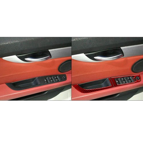 2Pcs Red Carbon Fiber Driver Side Window Control Cover Trim For BMW Z4 ...