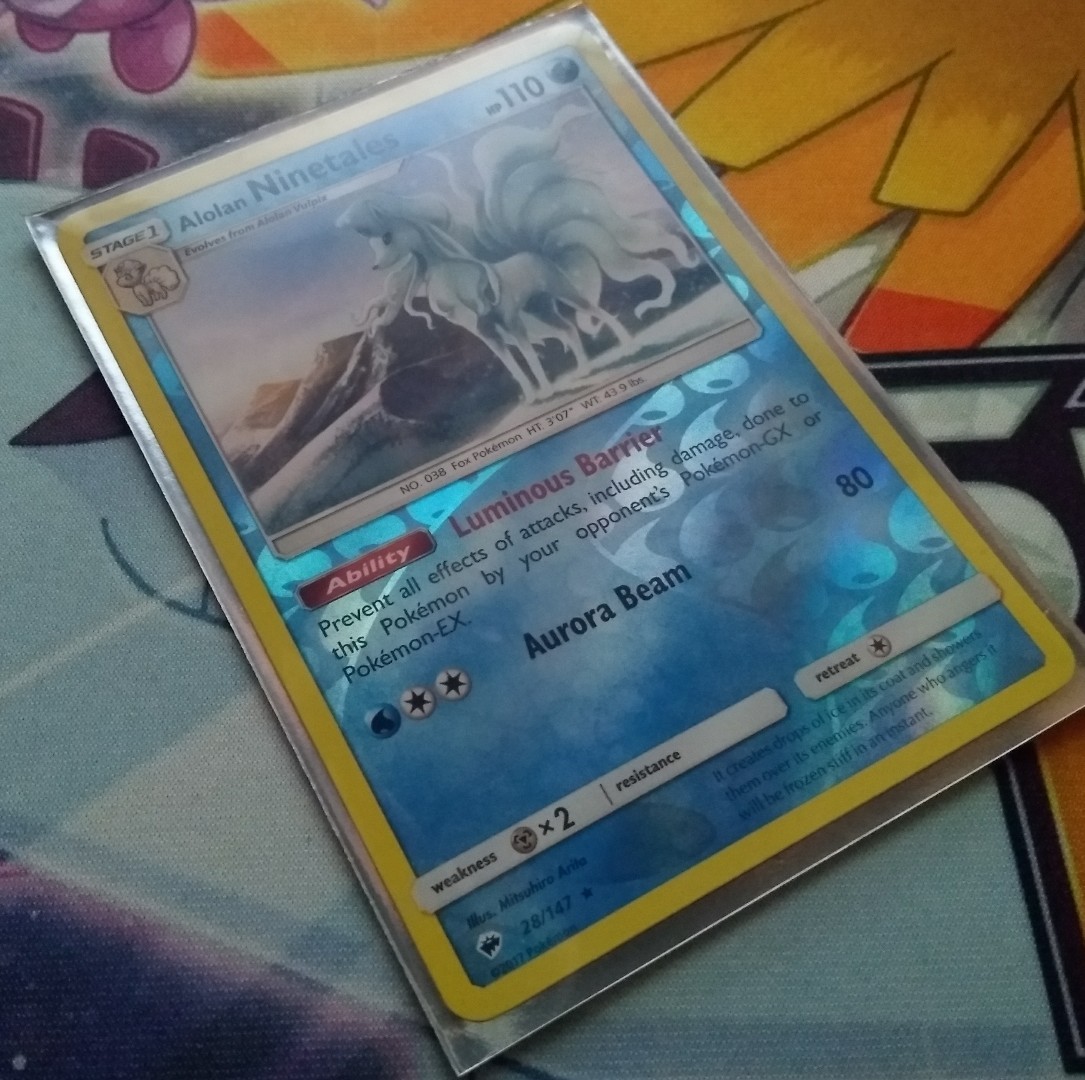 x1 Alolan Ninetales - 28/147 - Rare - Reverse Holo Pokemon SM3