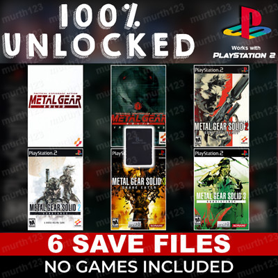 METAL GEAR SOLID 1 2 3 | MEMORY CARD SAVES | 100% Unlock PSX PS1 PS2 Snake Eater