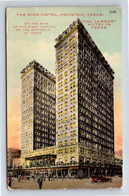 The Rice Hotel Huston Texas Largest Hotel In TX Divided Back Postcard ...