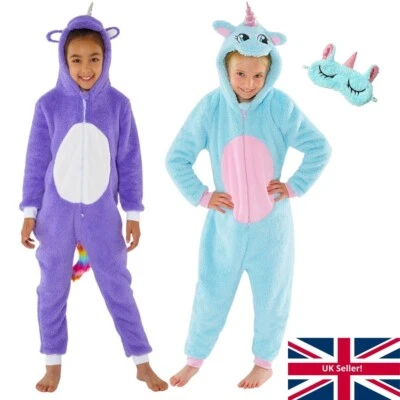 ONESIES Glitter Unicorn 1Onesie Onezi Jumpsuit Playsuit Girls Sleep Mask Animal Crazy
