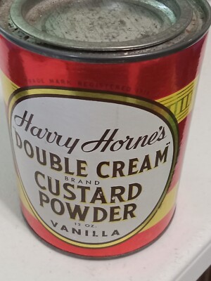 Harry Horne's Double Cream Brand Vanilla Custard P{owder - 12 OZ - Metal and Car