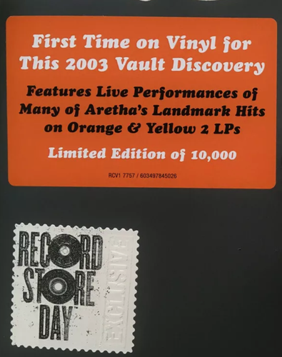 ARETHA FRANKLIN - Live in Philly 1972 Orange/Yellow Vinyl 2LP RSD21. New Sealed - Picture 2 of 3