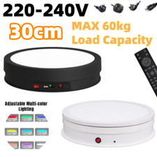 30CM Jewelry Show Holder Turntable Rotating Display Max 60KG New With LED Light
