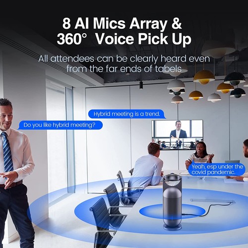 Video Conference Camera - EMEET Meeting Capsule w/ 1080P 360 Webcam 8 Mics - 第 7/9 張圖片