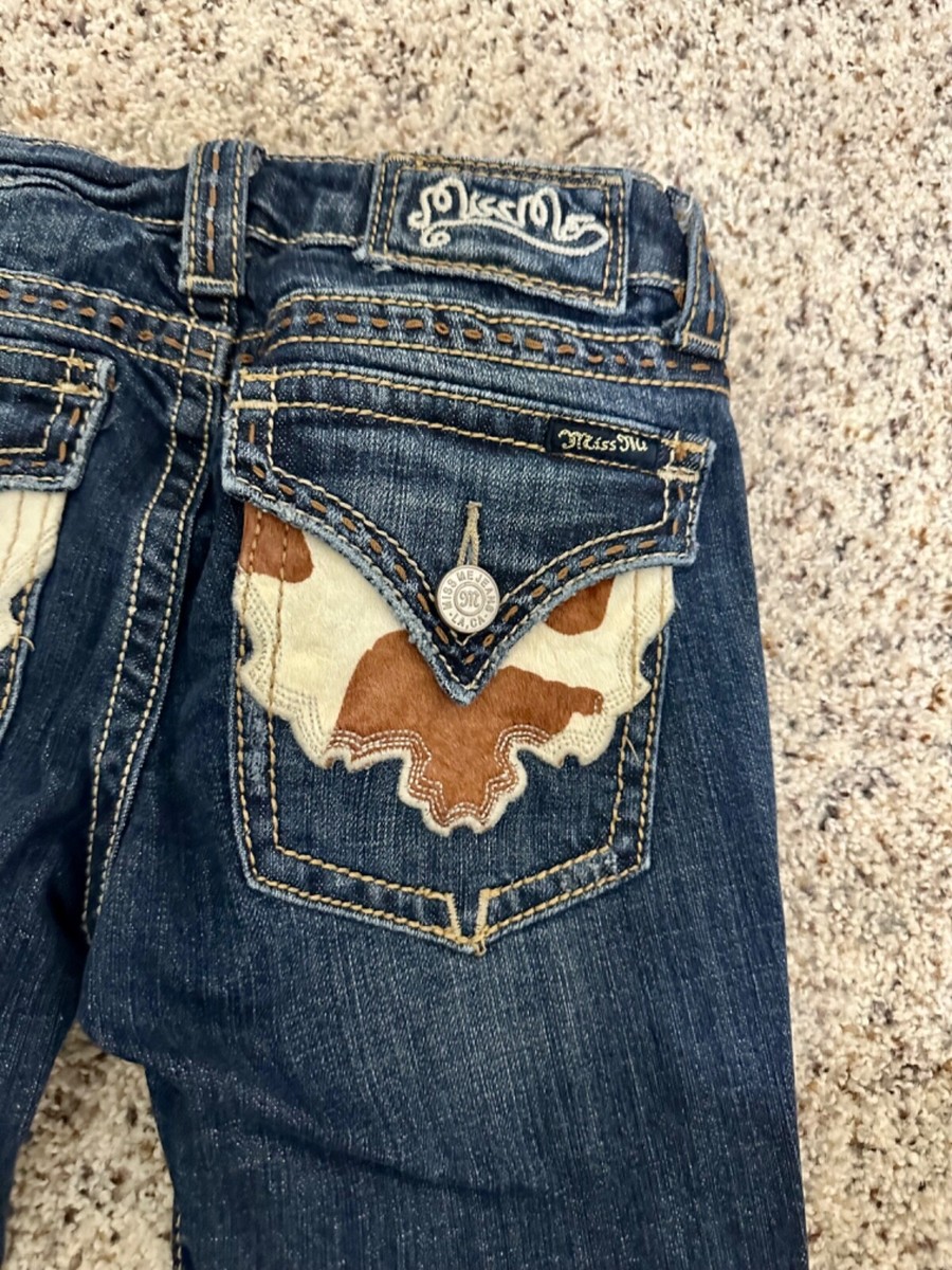 Miss Me Bootcut Jeans Women's 26 Cow Hide JP42g2K-2 Bling Miss Me Bootcut Jeans Women's 26 Cow Hide JP42g2K-2 Bling