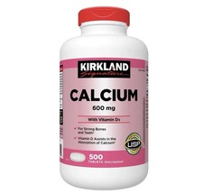 Kirkland Signature Calcium 600 mg. with Vitamin D3 500 Tablets TAB FREE SHIPPING