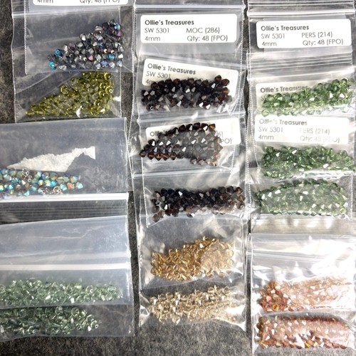 720 pc Swarovski 5301 4mm bicone crystal beads - frog and toad colors mix