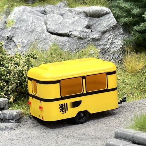 Caravane Nagetusch "DVB" Jaune - BUSCH 51761 - HO 1/87 | Condition: Neuf