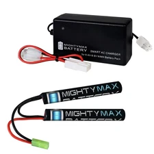 Mighty Max 9.6v 1600mAh NiMH BUTTERFLY AIRSOFT BATTERY FOR CM16 R / R8 + CHARGER