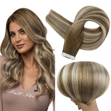 Blonde Tape in Hair Extensions 18Inch Real Hair Extensions Human Hair Double Sid