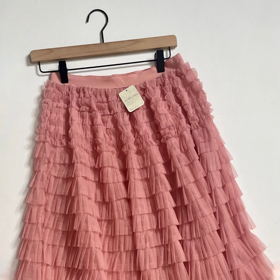 Novo com etiquetas!! Saia Maxi Slip FREE PEOPLE Intimately Return Of The Ruffle Camadas X-Pequena - Imagem 4 de 4