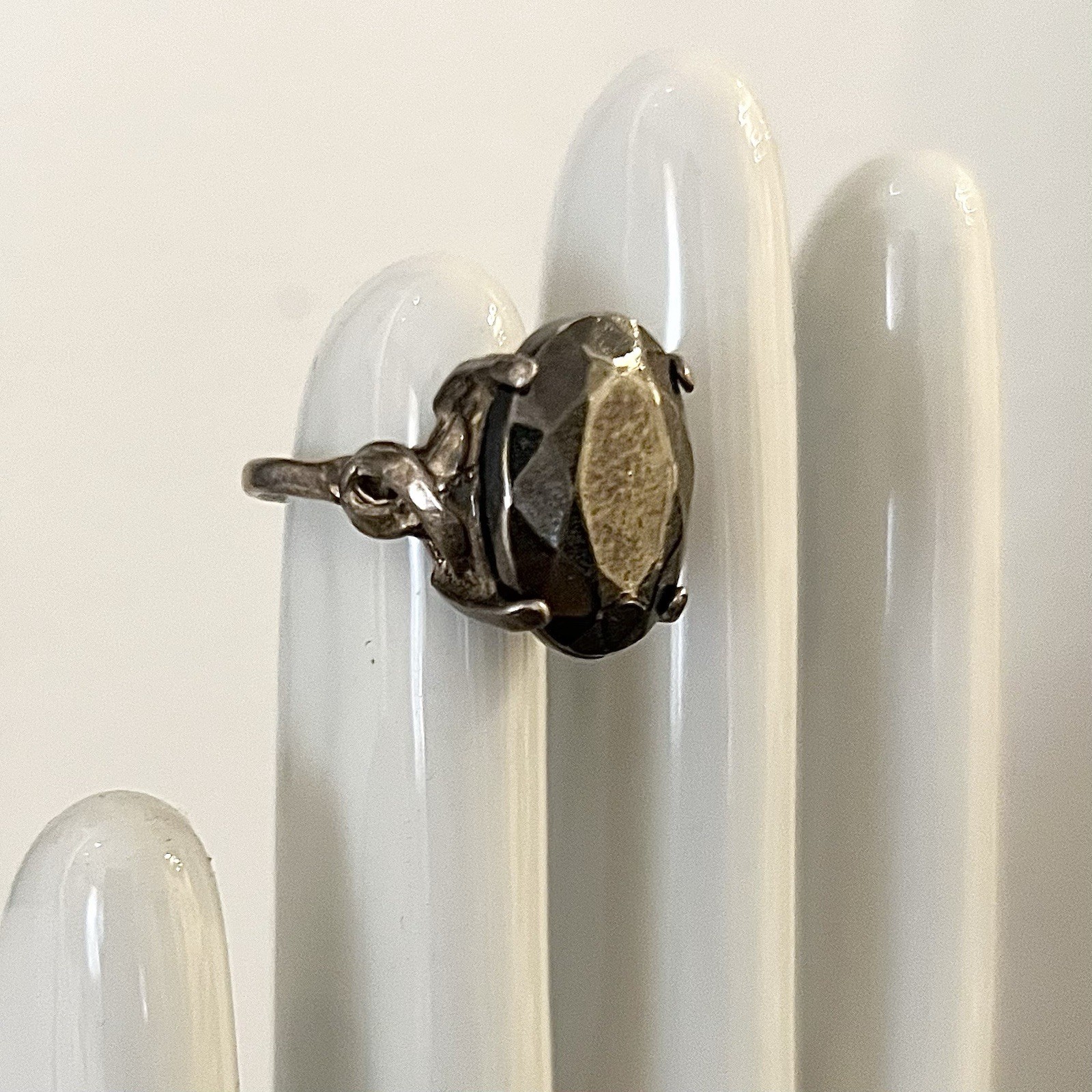 Sterling Silver Hematite Statement Ring Unique Ar… - image 7