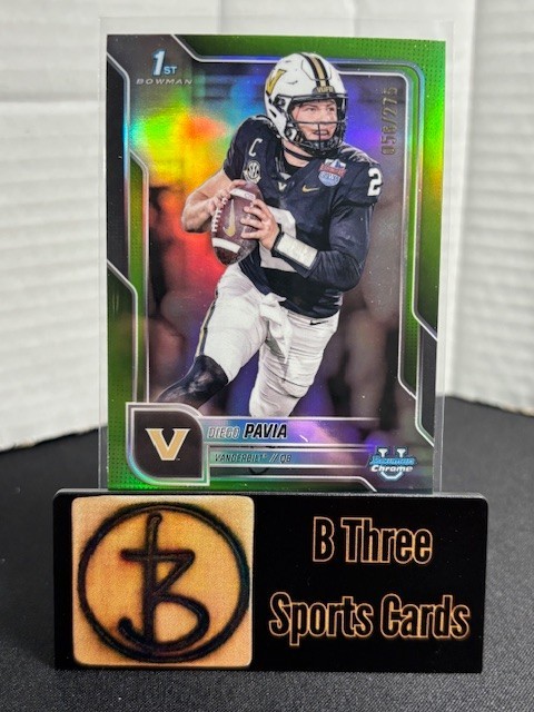 DIEGO PAVIA 2025 Bowman Chrome U #190 Lime Green /275 Vanderbilt Commodore A1291