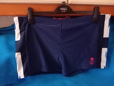"M&S" SWIMSHORTS SZ.2XL. TEAM GB.BLUE.WAIST 38" -44" NEW/TAGS