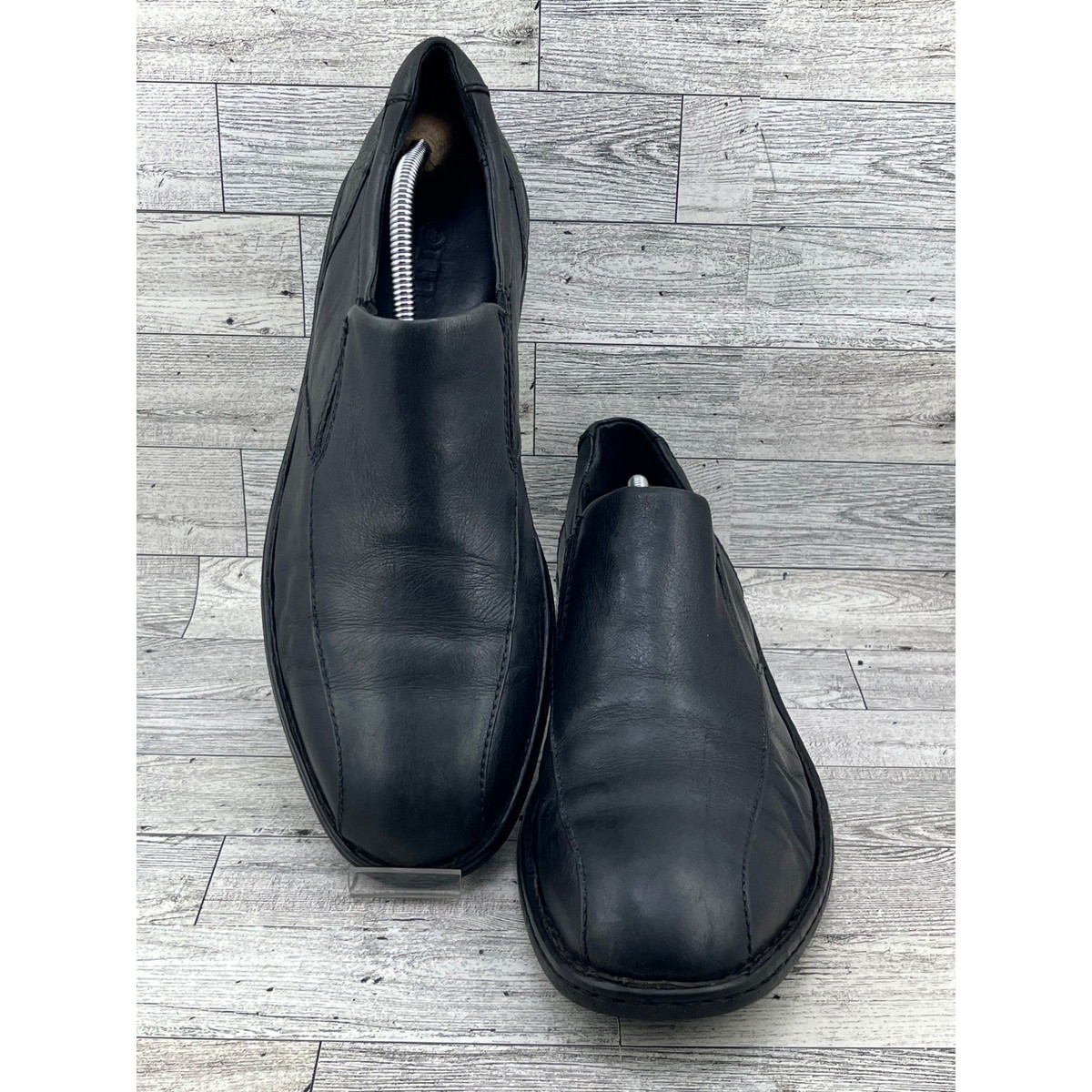 Born Shoes Mens Slip On Loafers Black Leather Comfort Size 