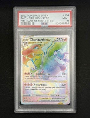 Charizard VSTAR 174 - RAINBOW HOLO - PSA 9 MINT