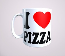 I Love Pizza Mug Can Personalise Fast Food Hut Mozzarella Cheese Pepperoni Cup