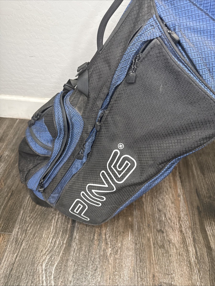 Vintage Karsten Ping Hoofer Blue/Black Golf Stand Bag 4-Way