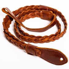 Henry Heller HMAN-BTN Vintage Americana Mandolin Flat Braid Strap - Brown, New 