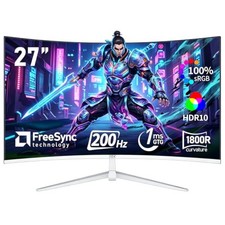27" Curved Gaming Monitor, Full HD 1920x1080P VA Panel 34 inch gaming monitor
